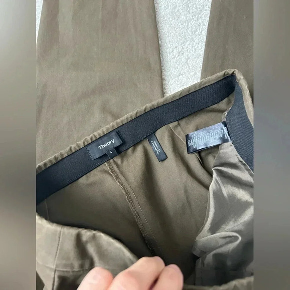 Theory green olive pull on pant - Picture 8 of 10